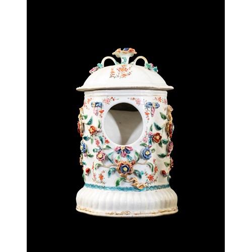 Chinese export porcelain Watch Stand and Cover